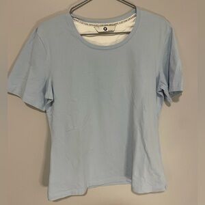 BMW Clothing Baby Blue Embroidered Logo Organic Cotton Women’s T-Shirt Large